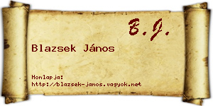 Blazsek János névjegykártya