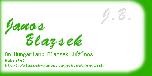 janos blazsek business card